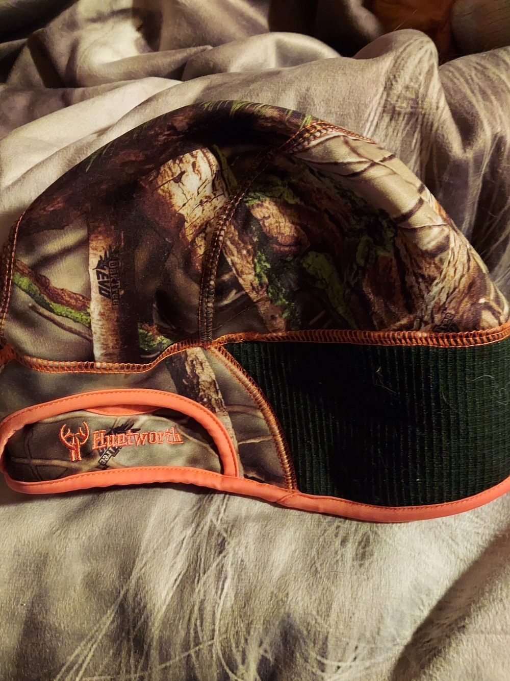 Huntersworth Camo Beanie Hat with Orange Trim